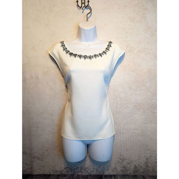 Ann Taylor jeweled sleeveless top size 2 - Picture 1 of 6